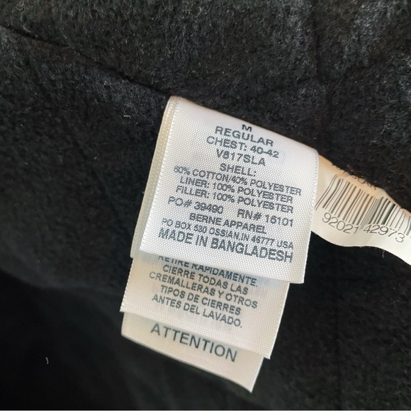 Berne Heartland Vest Fleece-Lined Ripstop Insulated Zip Up Grey - Picture 8 of 8